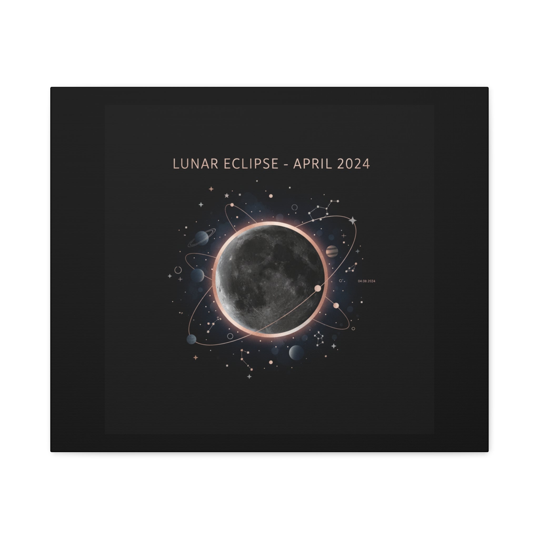 Lunar Eclipse April 2024 Canvas | eclipse decor, star map poster