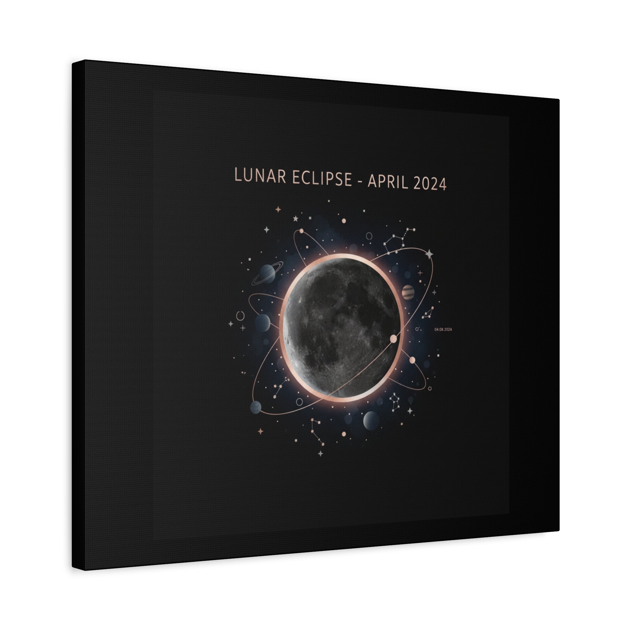 Lunar Eclipse April 2024 Canvas | eclipse decor, star map poster