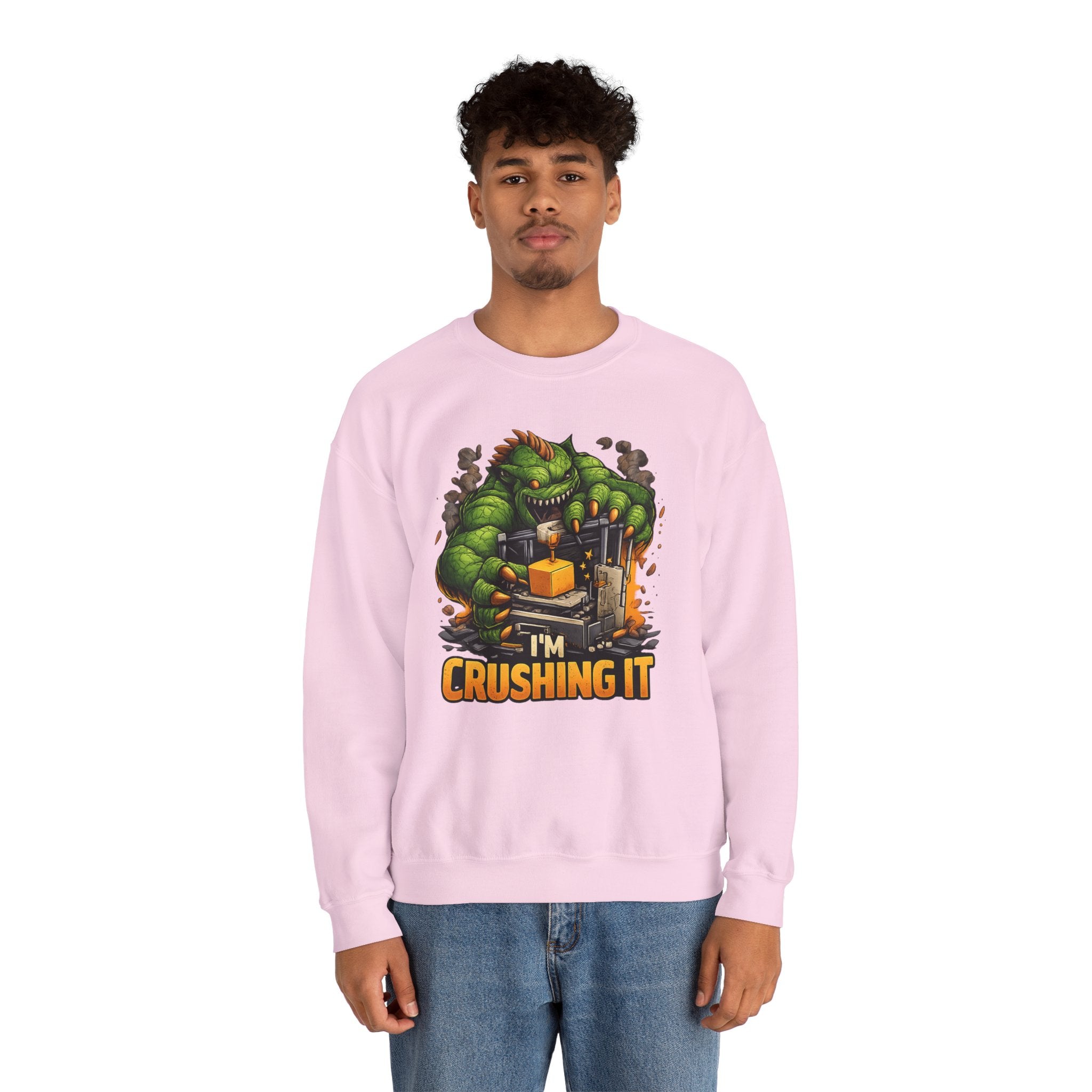 3D Printer Monster Crushing It sweatshirt | I'm Crushing It 3D Printing Crewneck