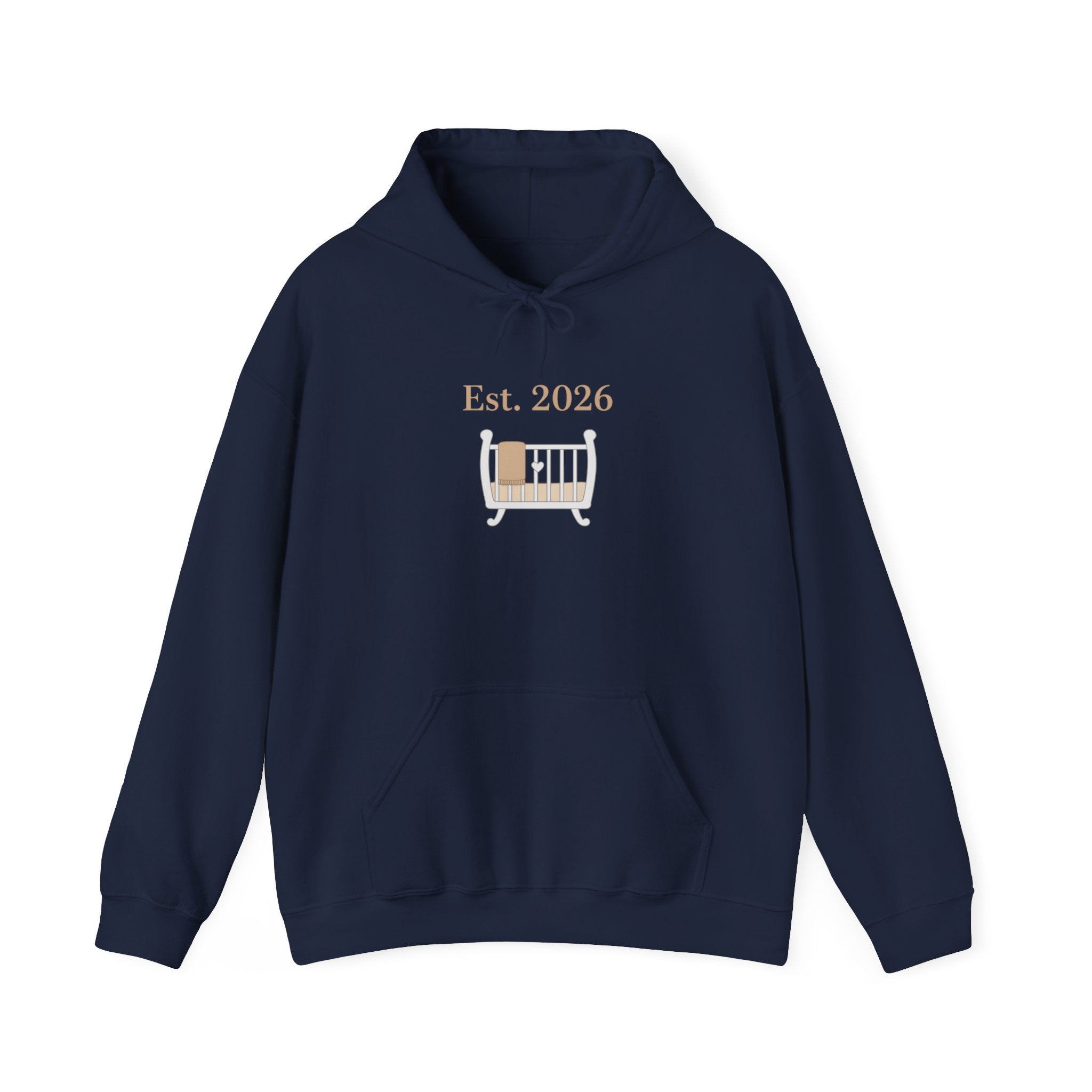 Est. 2026 Hoodie | Parent Announcement, Minimal Typewriter Badge