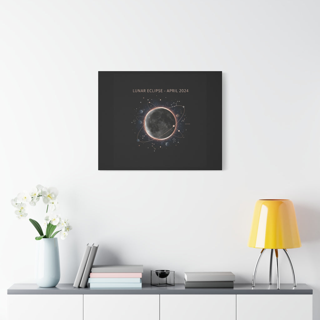 Lunar Eclipse April 2024 Canvas | eclipse decor, star map poster