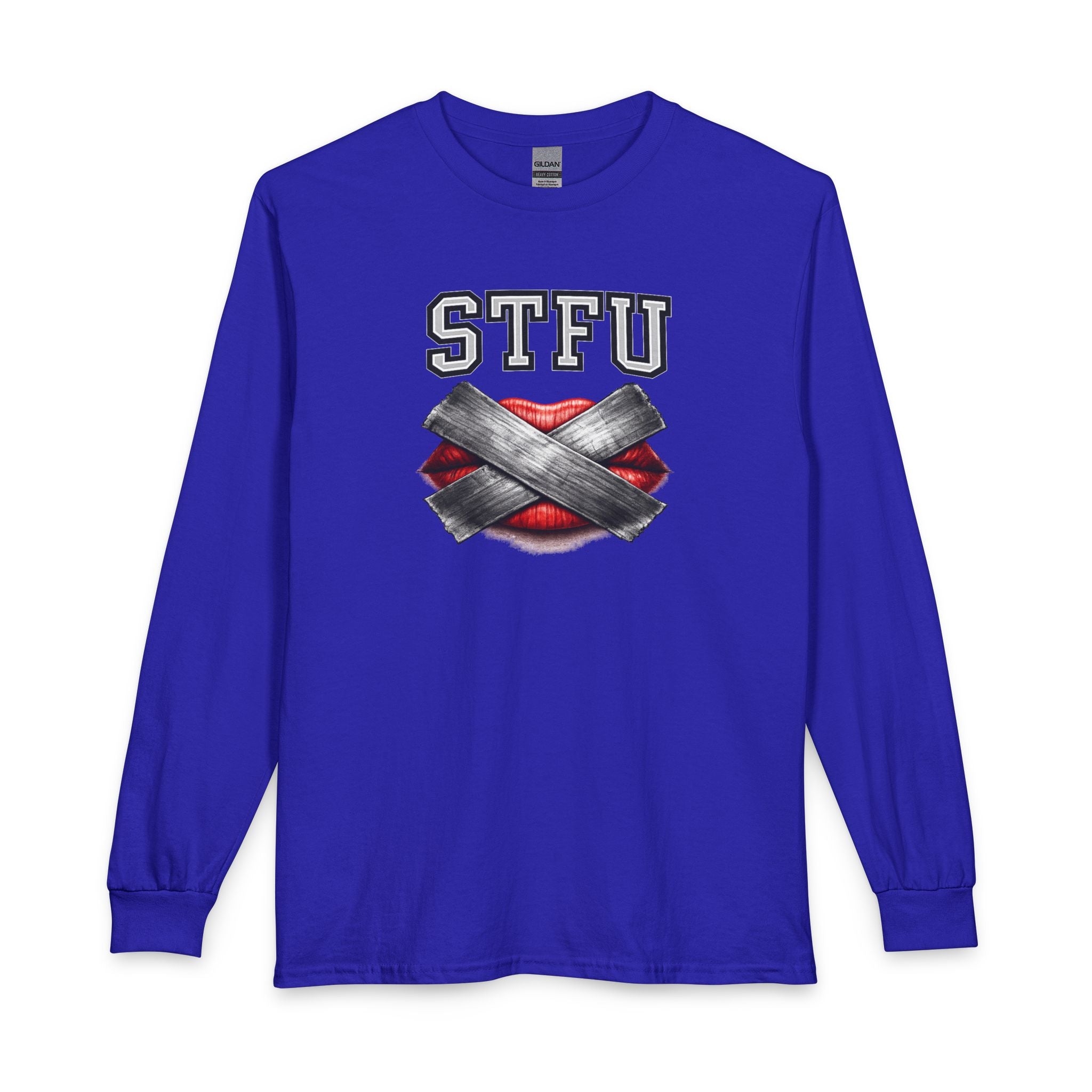 STFU Taped Lips Long Sleeve T-Shirt | Censored Graphic
