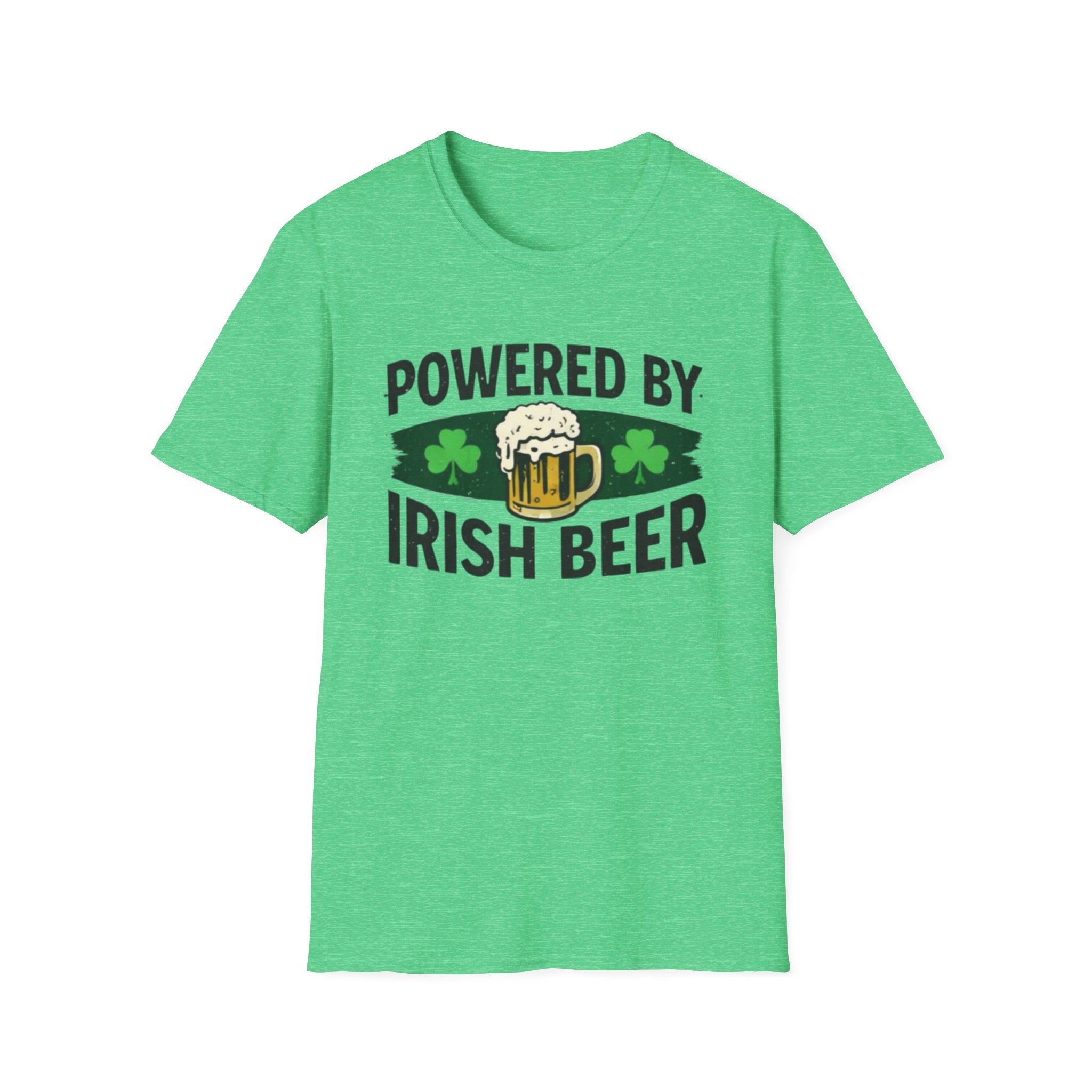 Powered By Irish Beer T-Shirt | Funny St. Patrick’s Day Beer Tee | Irish Pride Graphic Shirt