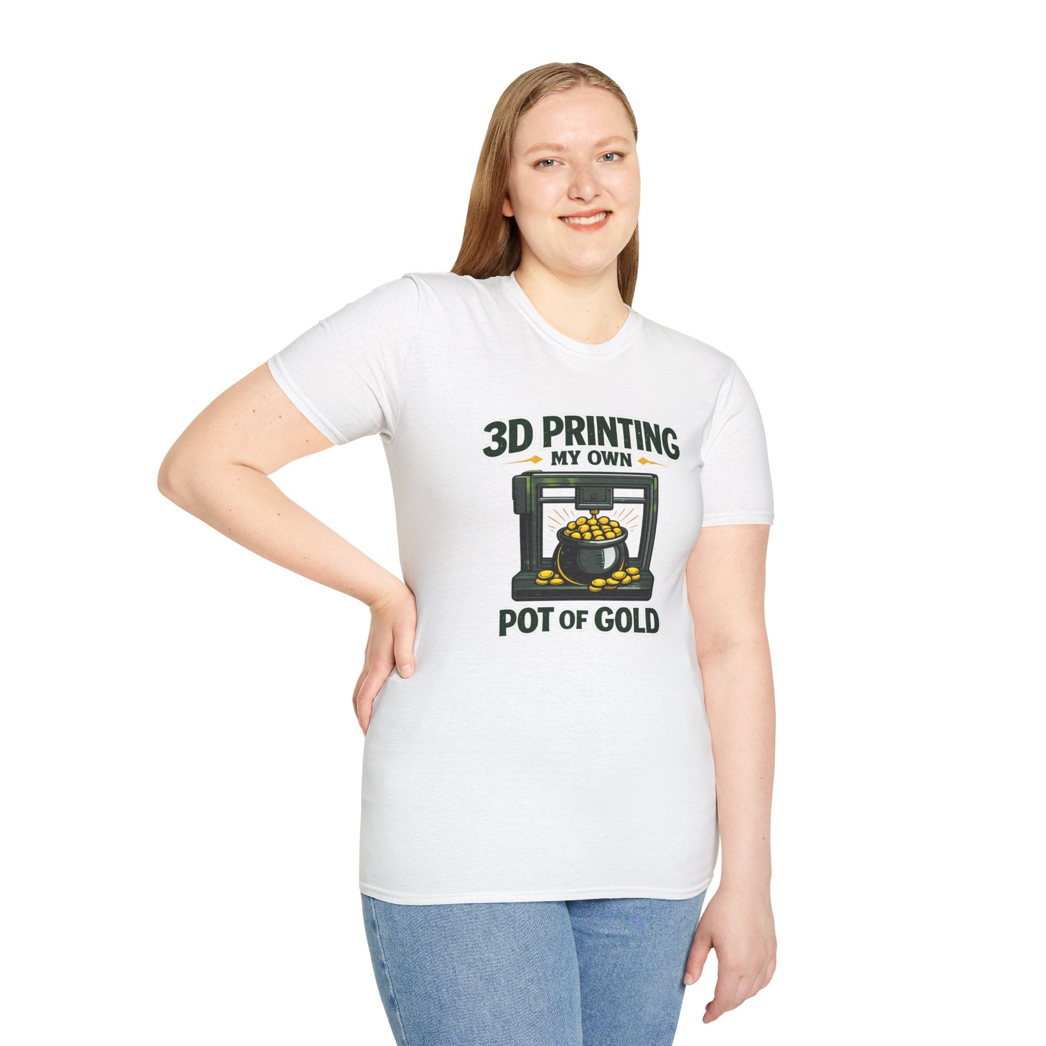 3D Printing My Pot of Gold T-Shirt | Funny Maker St. Patrick’s Day Tee | 3D Printer Shamrock Graphic