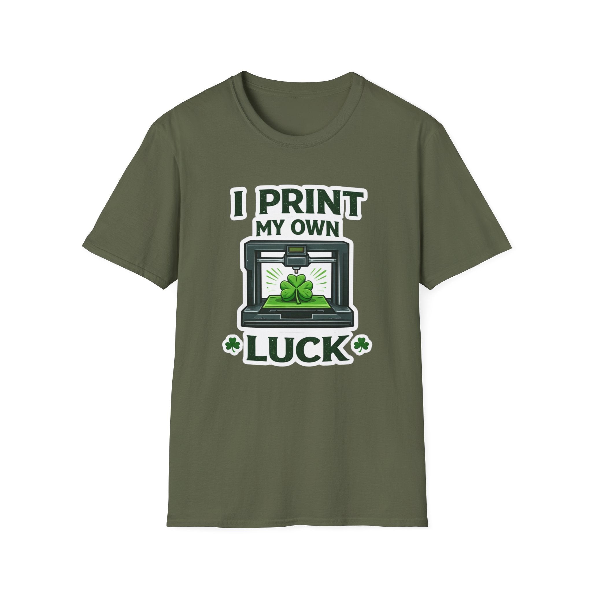 I Print My Own Luck St. Patrick's Day T-Shirt | Funny 3D Printing Maker Tee | Lucky Shamrock Graphic Shirt
