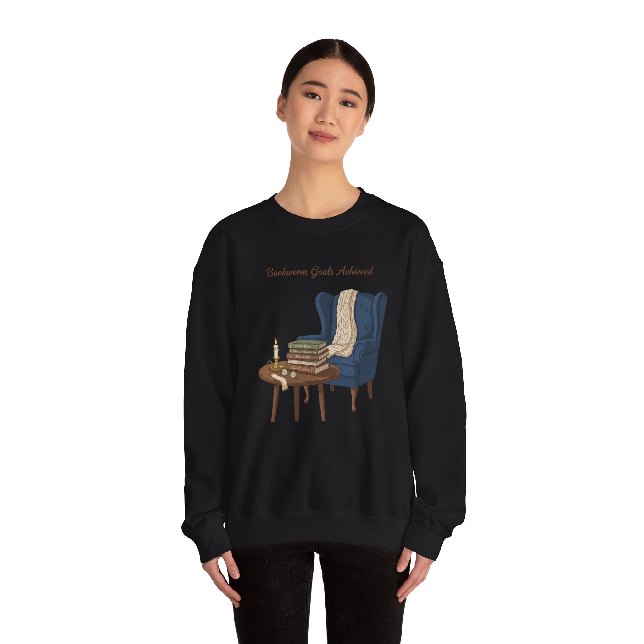 Bookworm Goals Achieved Sweatshirt | Reading Challenge, Cozy Library Vibes