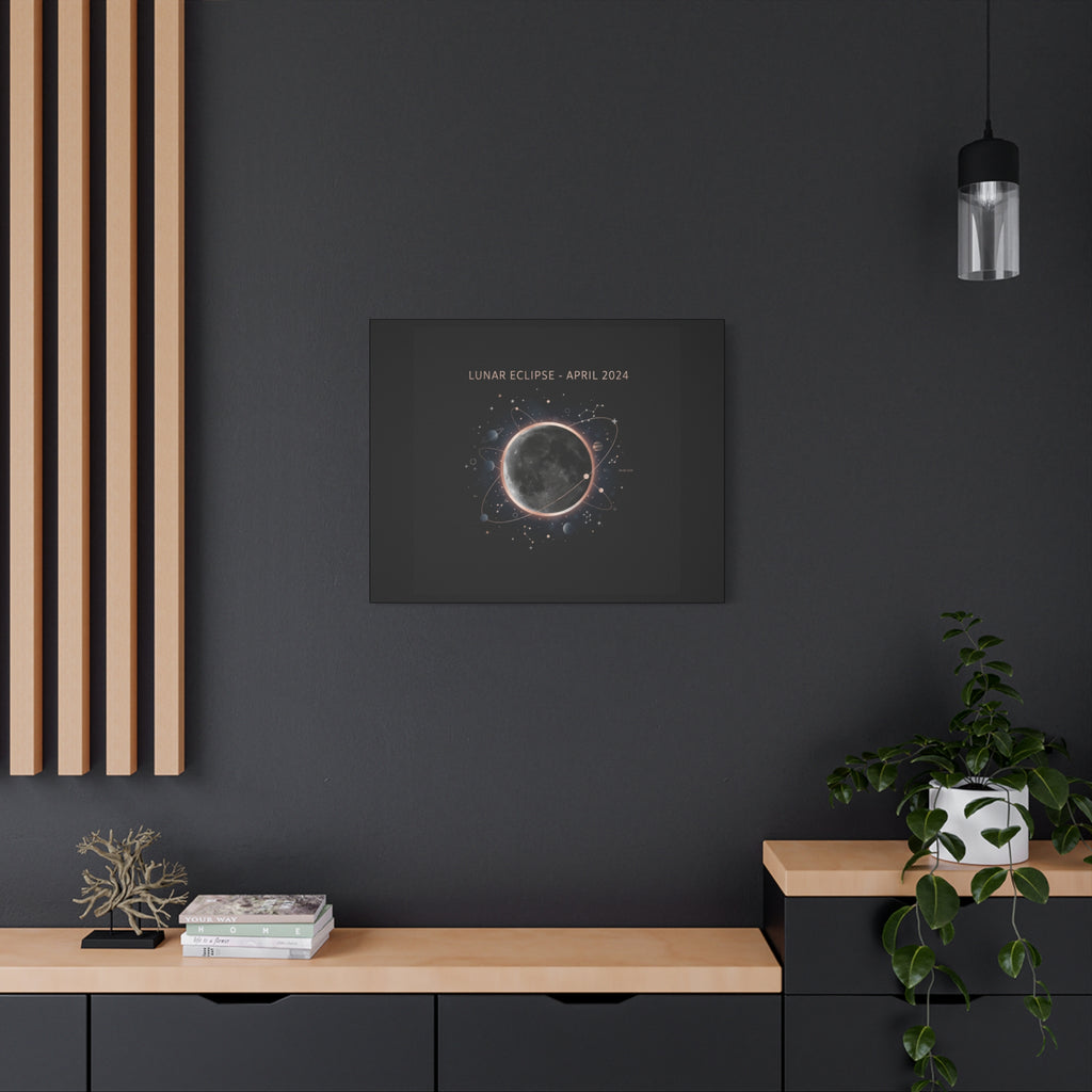 Lunar Eclipse April 2024 Canvas | eclipse decor, star map poster