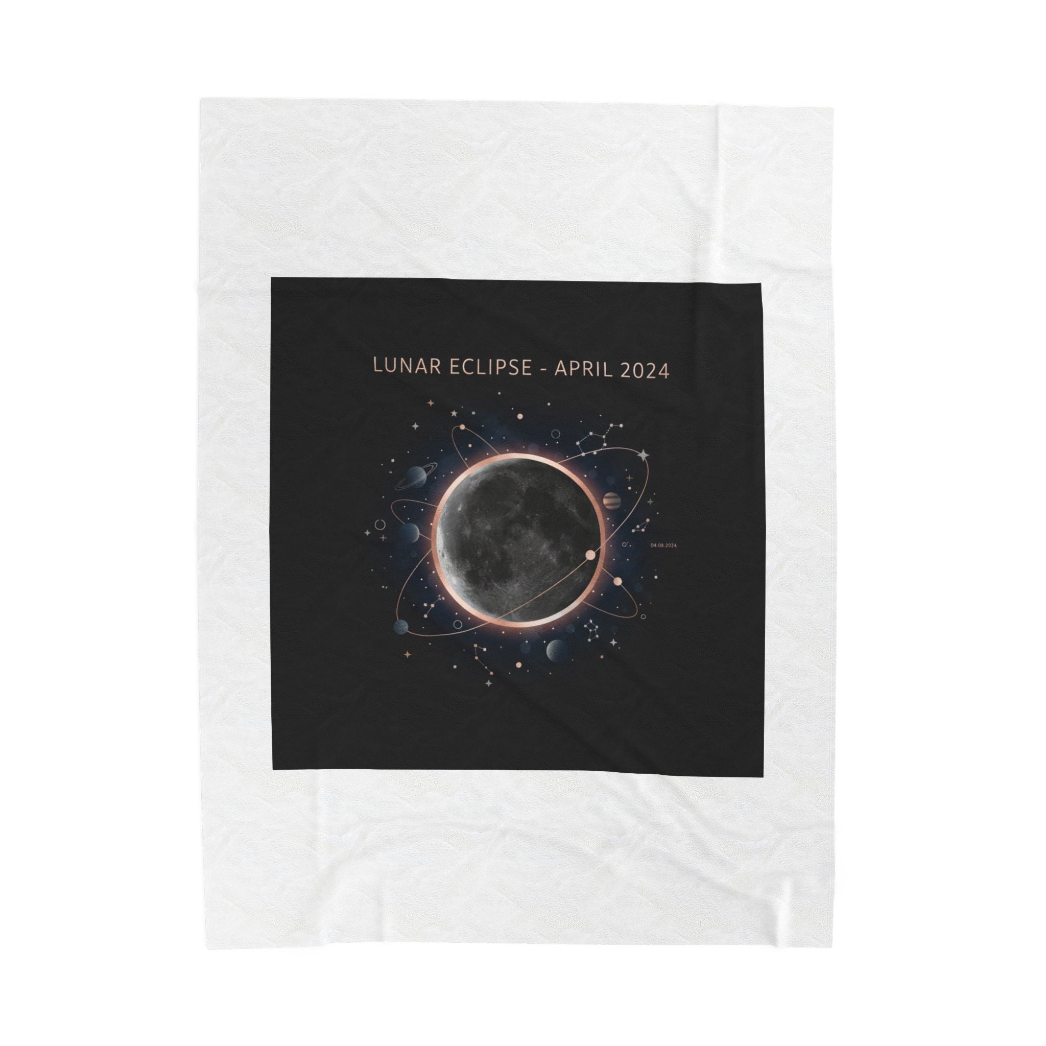 Lunar Eclipse April 2024 Velveteen Blanket | celestial, star map