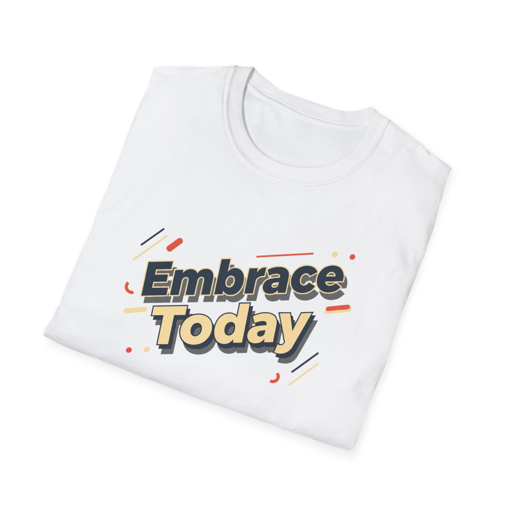 Embrace Today Tee | shadow typography shirt, 3D simple text