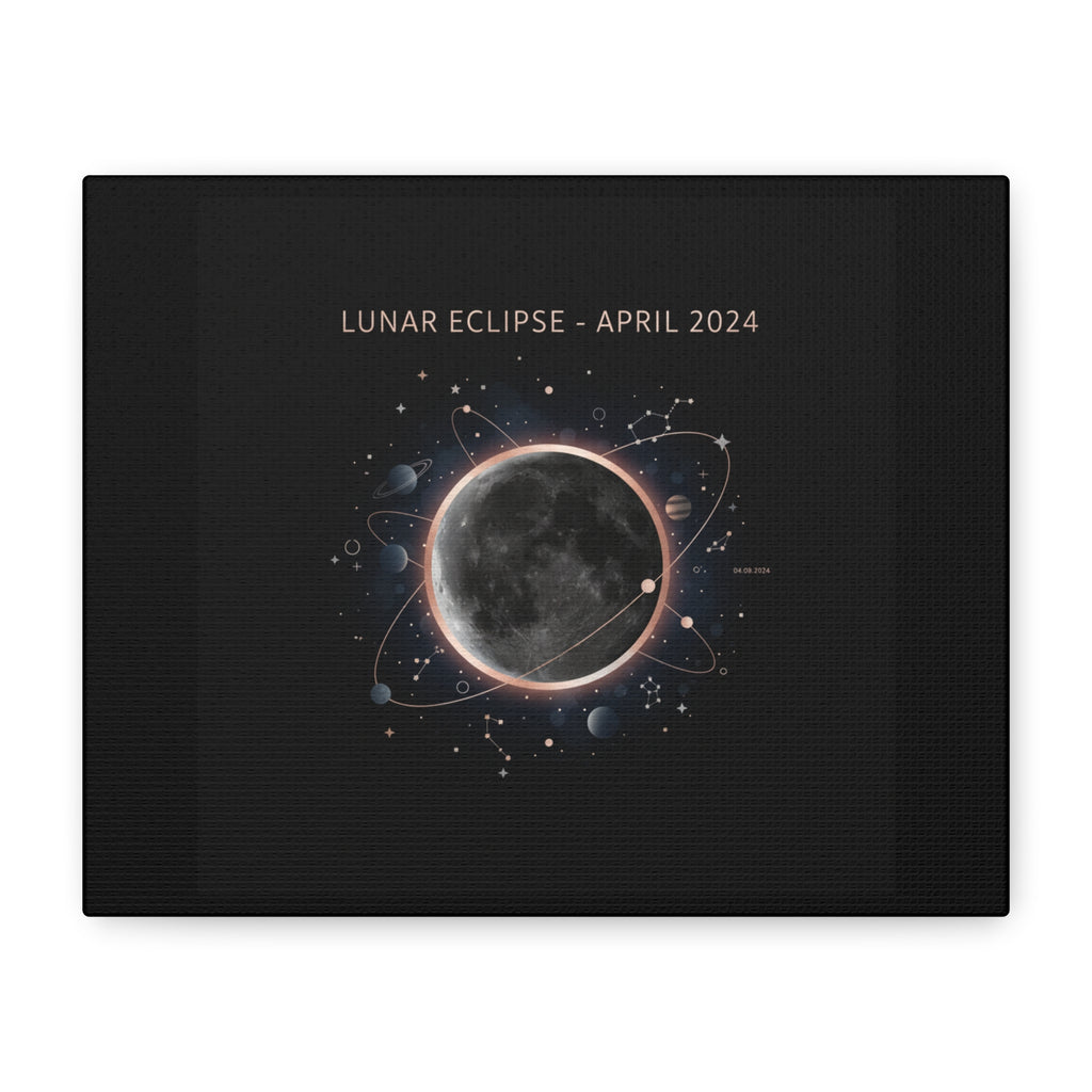 Lunar Eclipse April 2024 Canvas | eclipse decor, star map poster