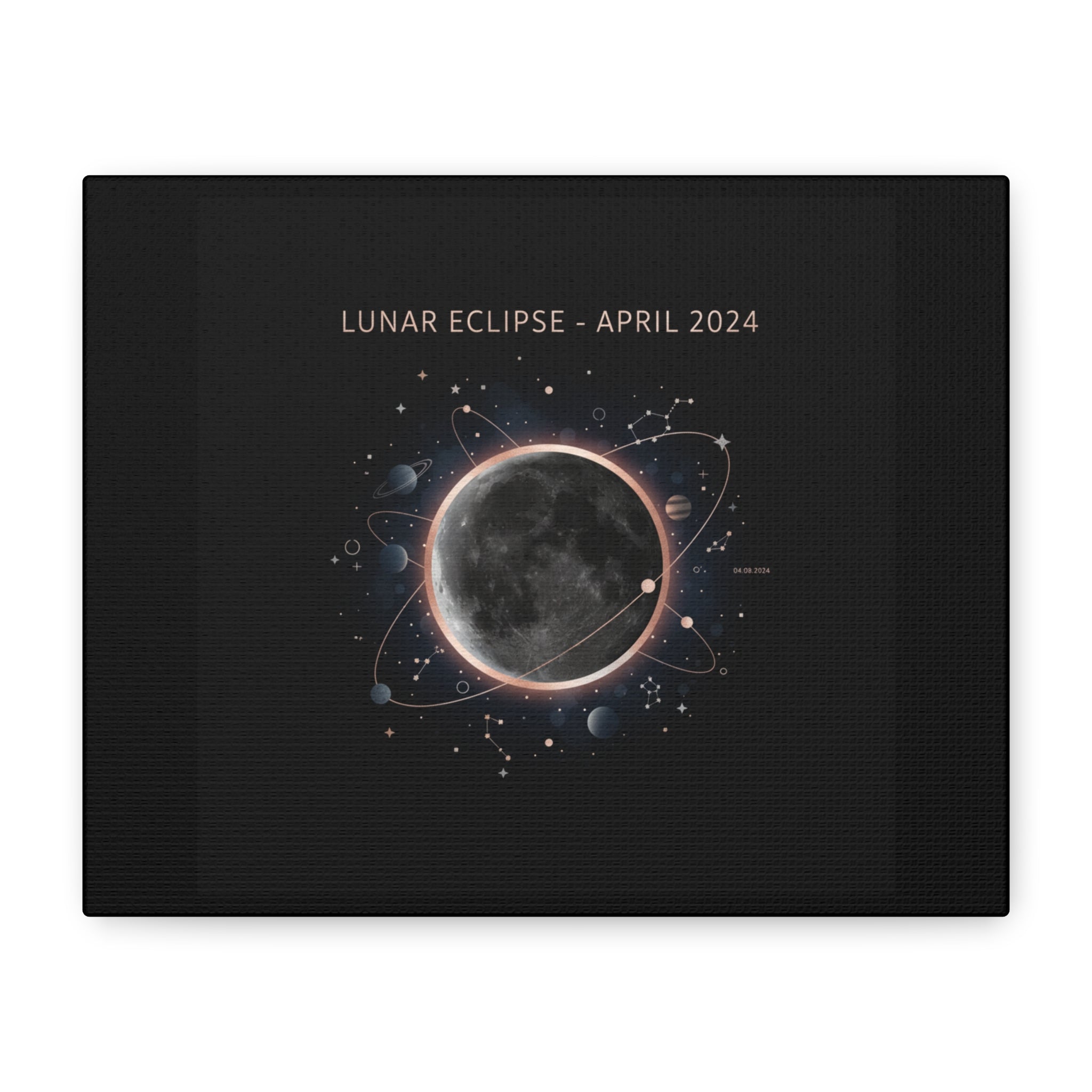 Lunar Eclipse April 2024 Canvas | eclipse decor, star map poster