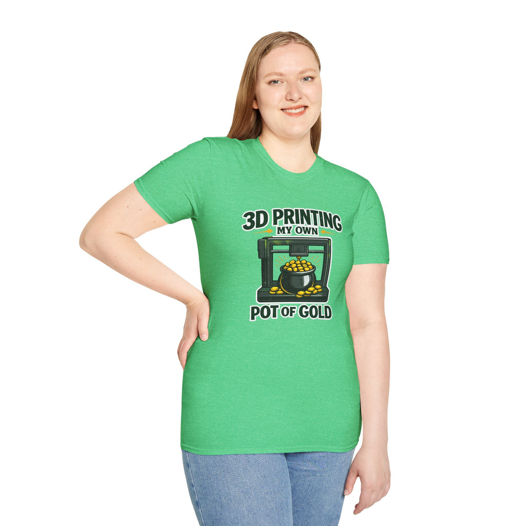 3D Printing My Pot of Gold T-Shirt | Funny Maker St. Patrick’s Day Tee | 3D Printer Shamrock Graphic