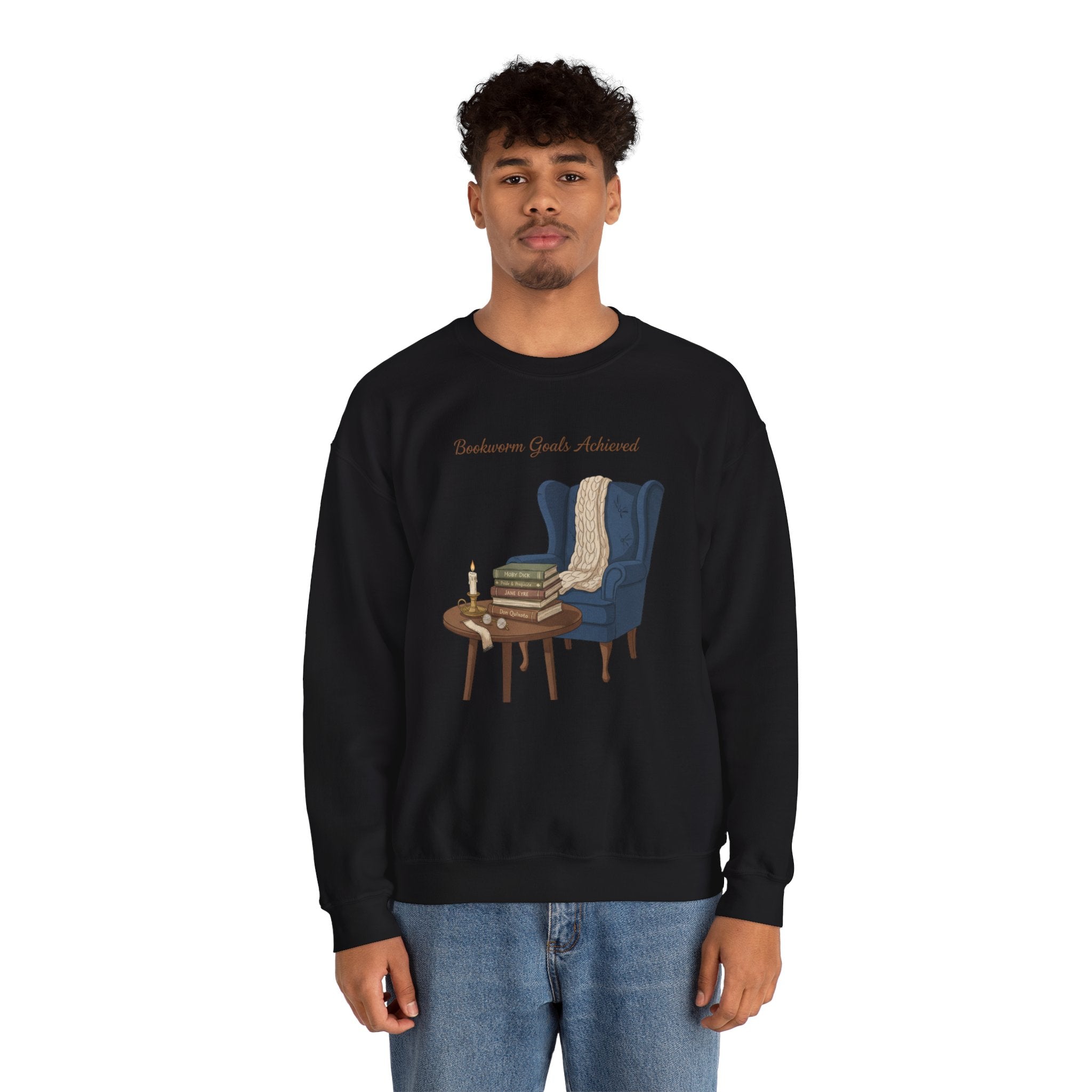 Bookworm Goals Achieved Sweatshirt | Reading Challenge, Cozy Library Vibes