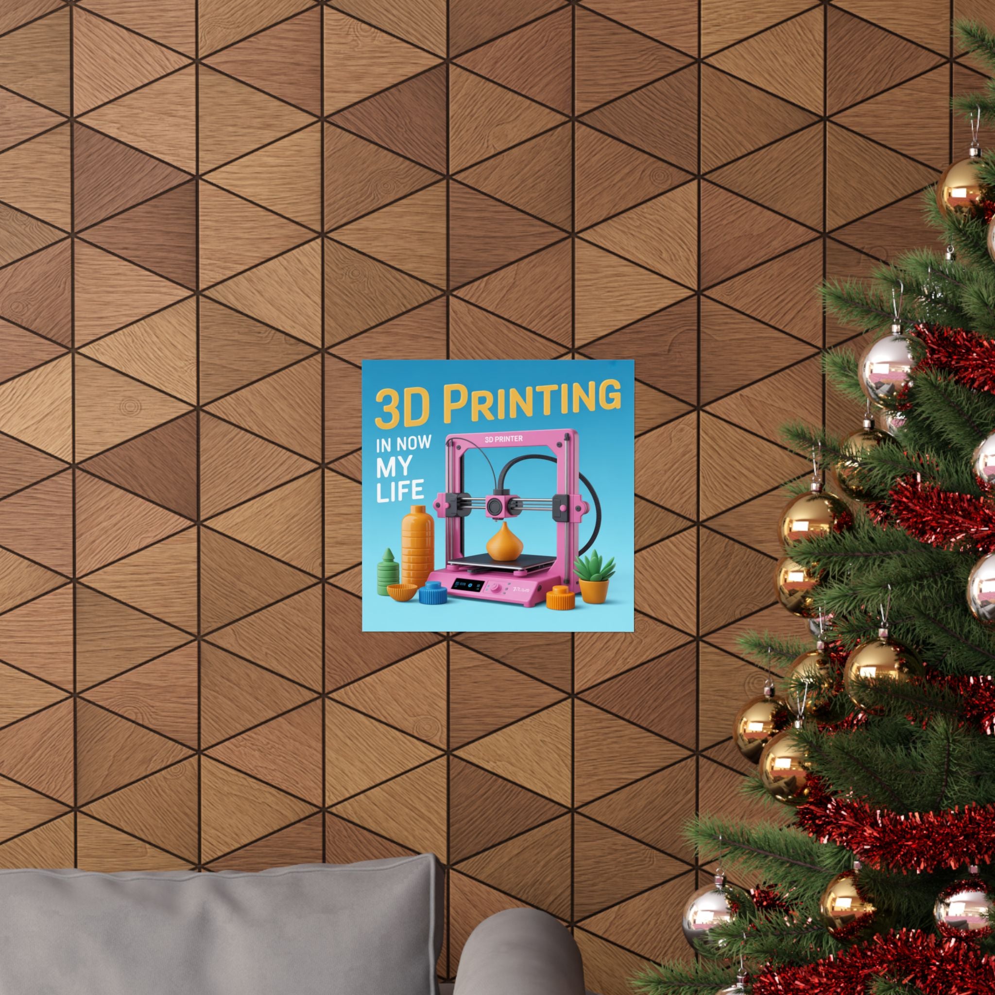 3D Printing Poster Matte Vertical Poster | 3D Printer Illustration, Tech Decor