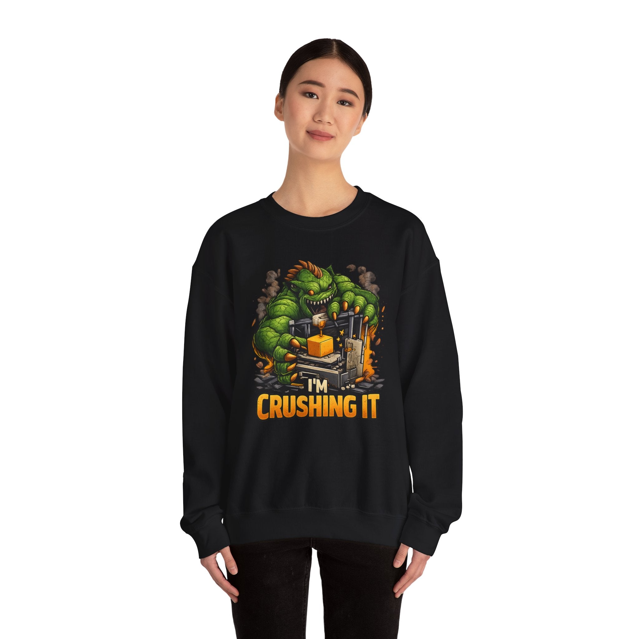 3D Printer Monster Crushing It sweatshirt | I'm Crushing It 3D Printing Crewneck