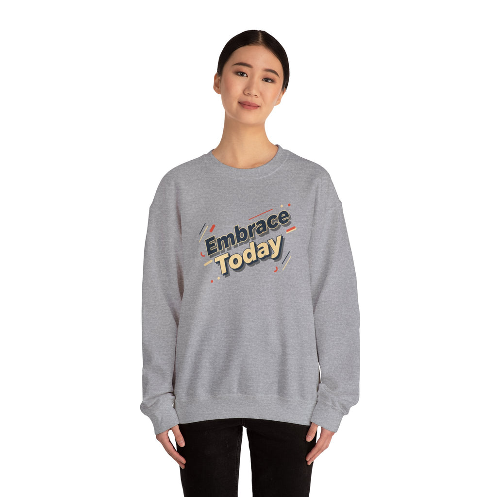 Embrace Today Sweatshirt | shadow typography shirt, 3D simple text