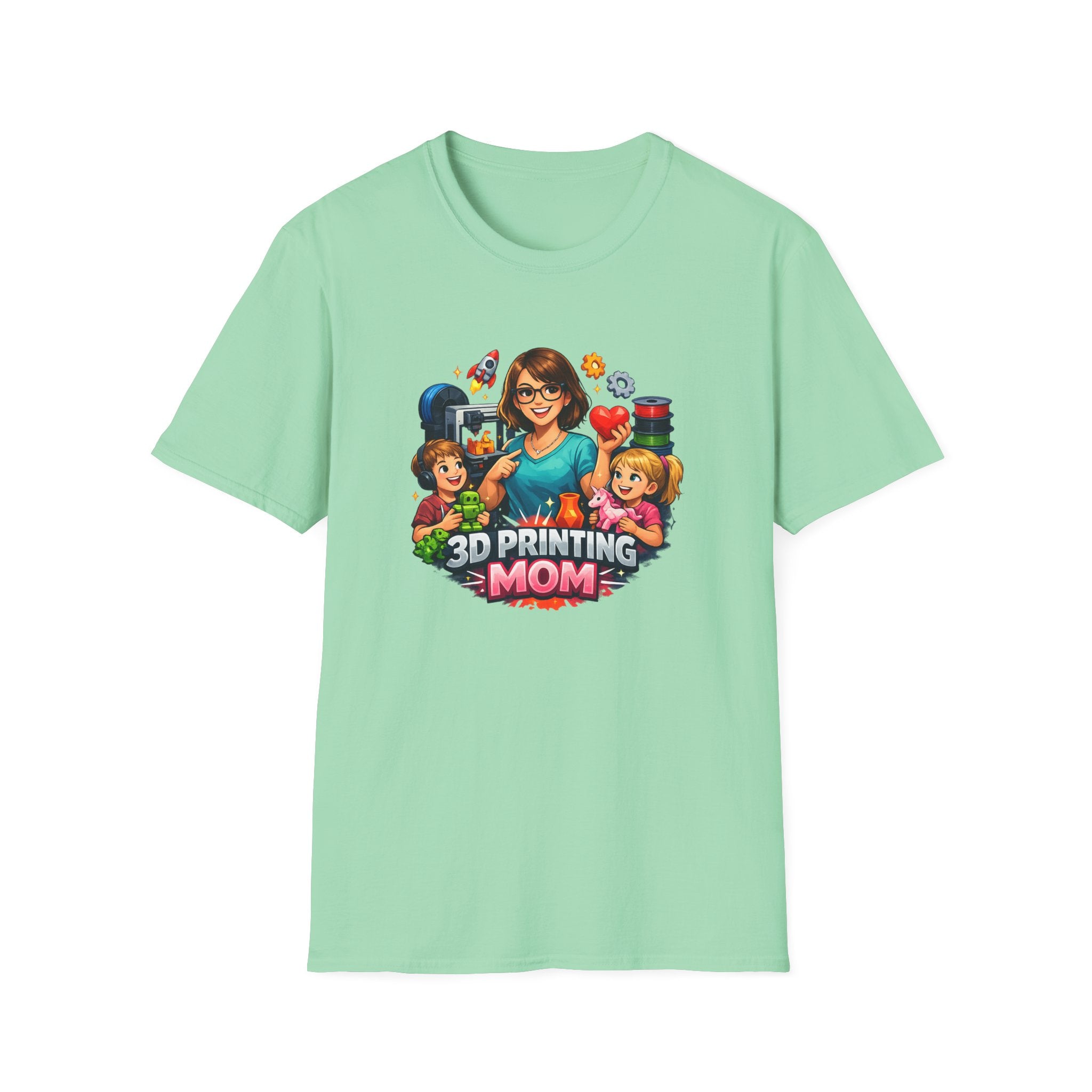 3D Printing Mom and Children T-Shirt | STEM Mom Family Design