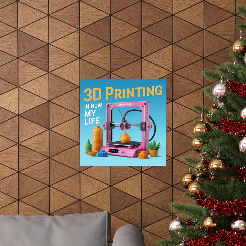 3D Printing Poster Matte Vertical Poster | 3D Printer Illustration, Tech Decor