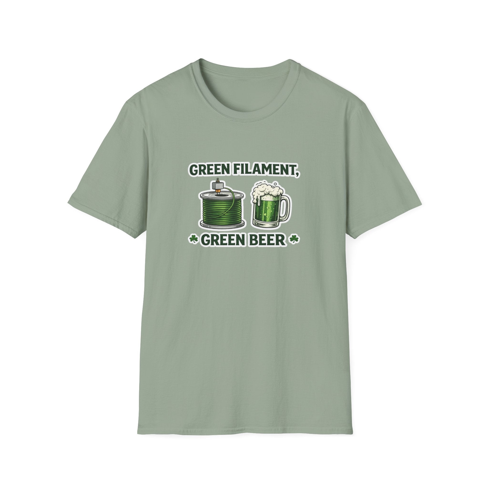 St. Patrick's Day 3D Printing T-Shirt - Green Filament & Green Beer - Funny Maker Holiday Tee