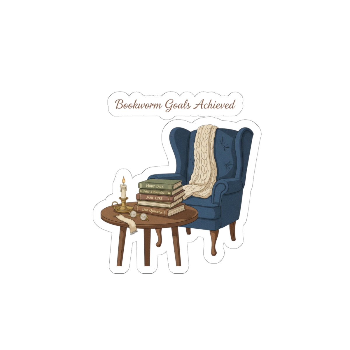 Bookworm Goals Achieved Sticker | Cozy Reading, Library Club