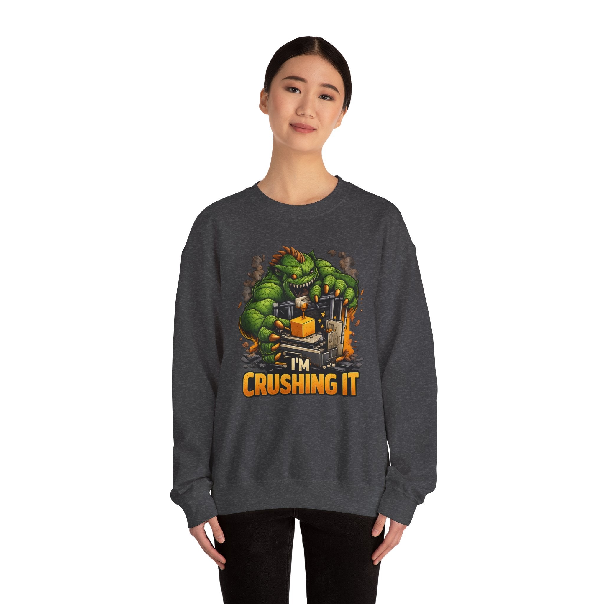 3D Printer Monster Crushing It sweatshirt | I'm Crushing It 3D Printing Crewneck