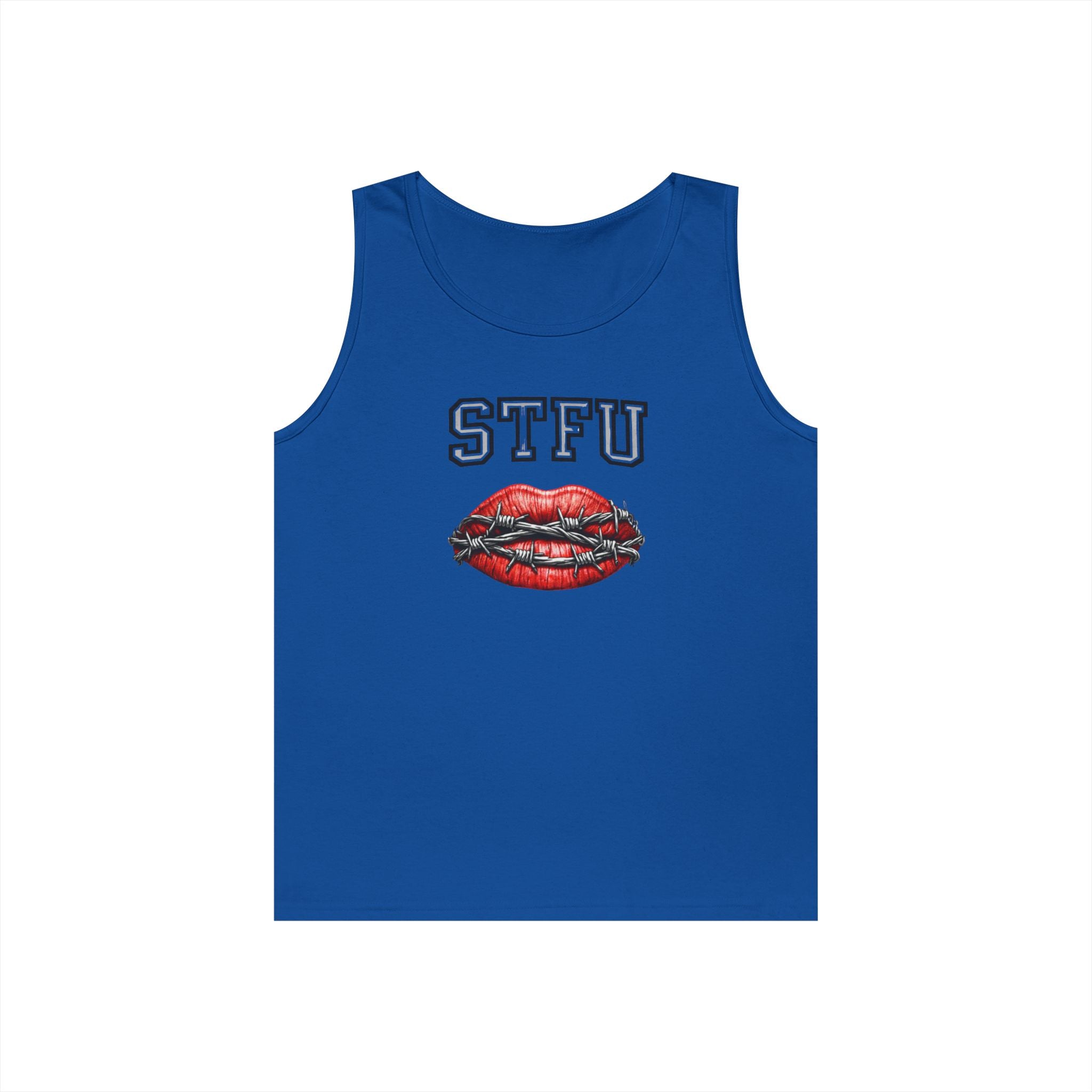 STFU Barbed Wire Lips Tank Top | Funny Censored Graphic