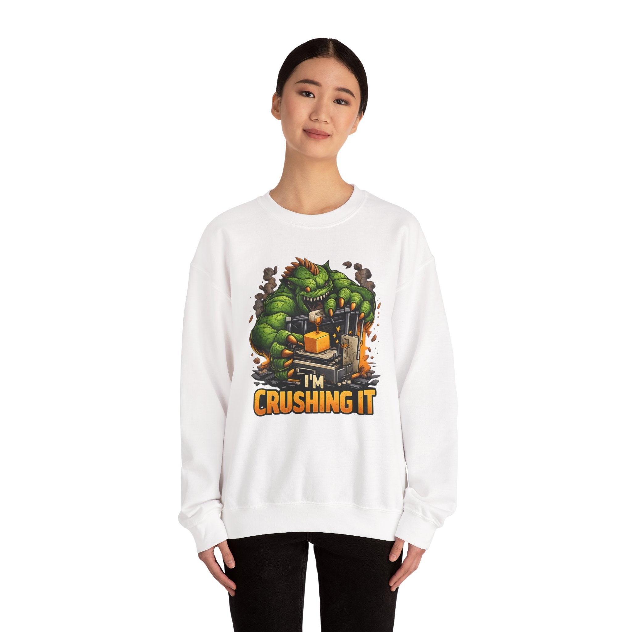 3D Printer Monster Crushing It sweatshirt | I'm Crushing It 3D Printing Crewneck