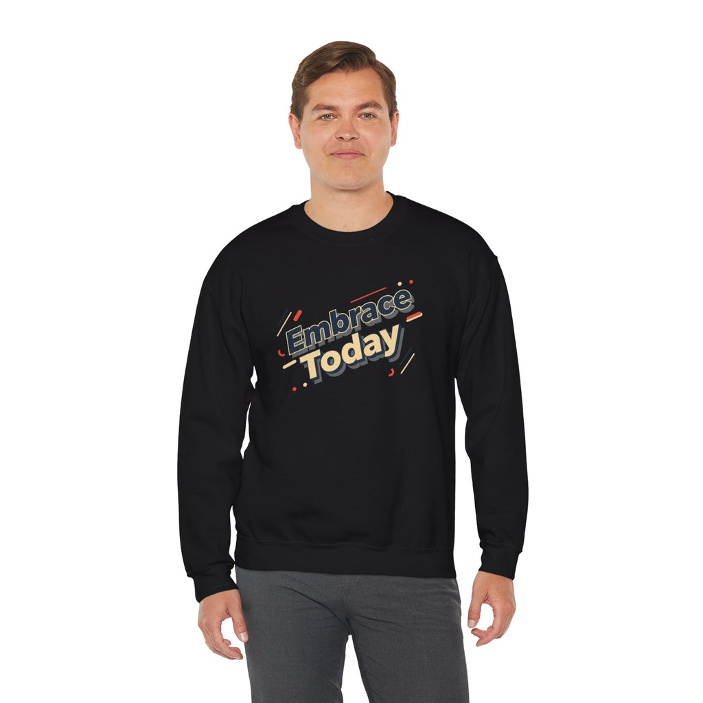 Embrace Today Sweatshirt | shadow typography shirt, 3D simple text