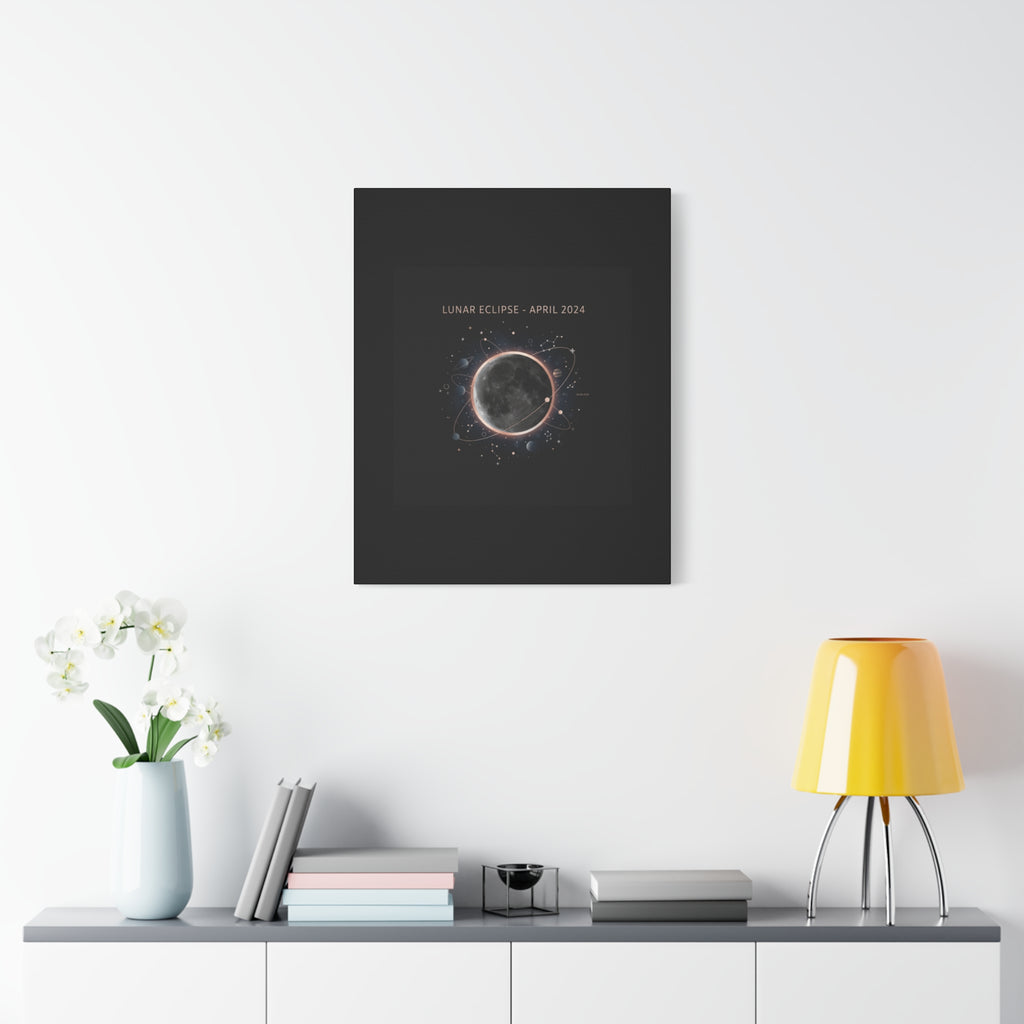 Lunar Eclipse April 2024 Canvas | eclipse decor, star map poster