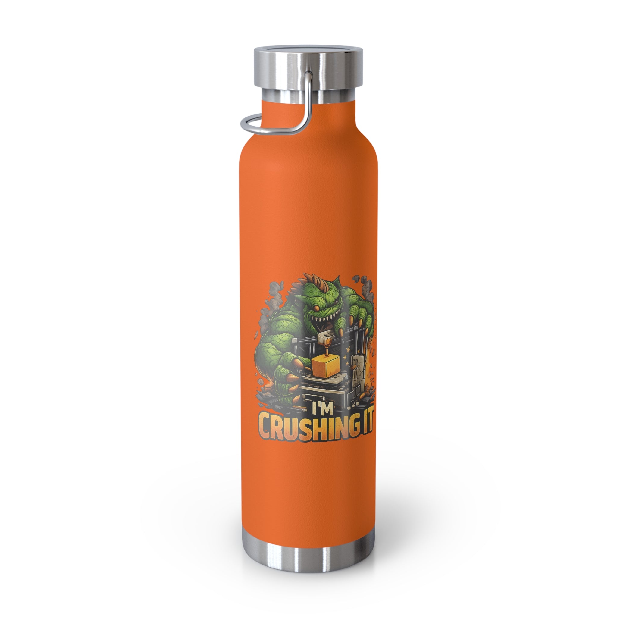 22oz Copper Vacuum Bottle Monster Crushing 3D Printer Graphic
