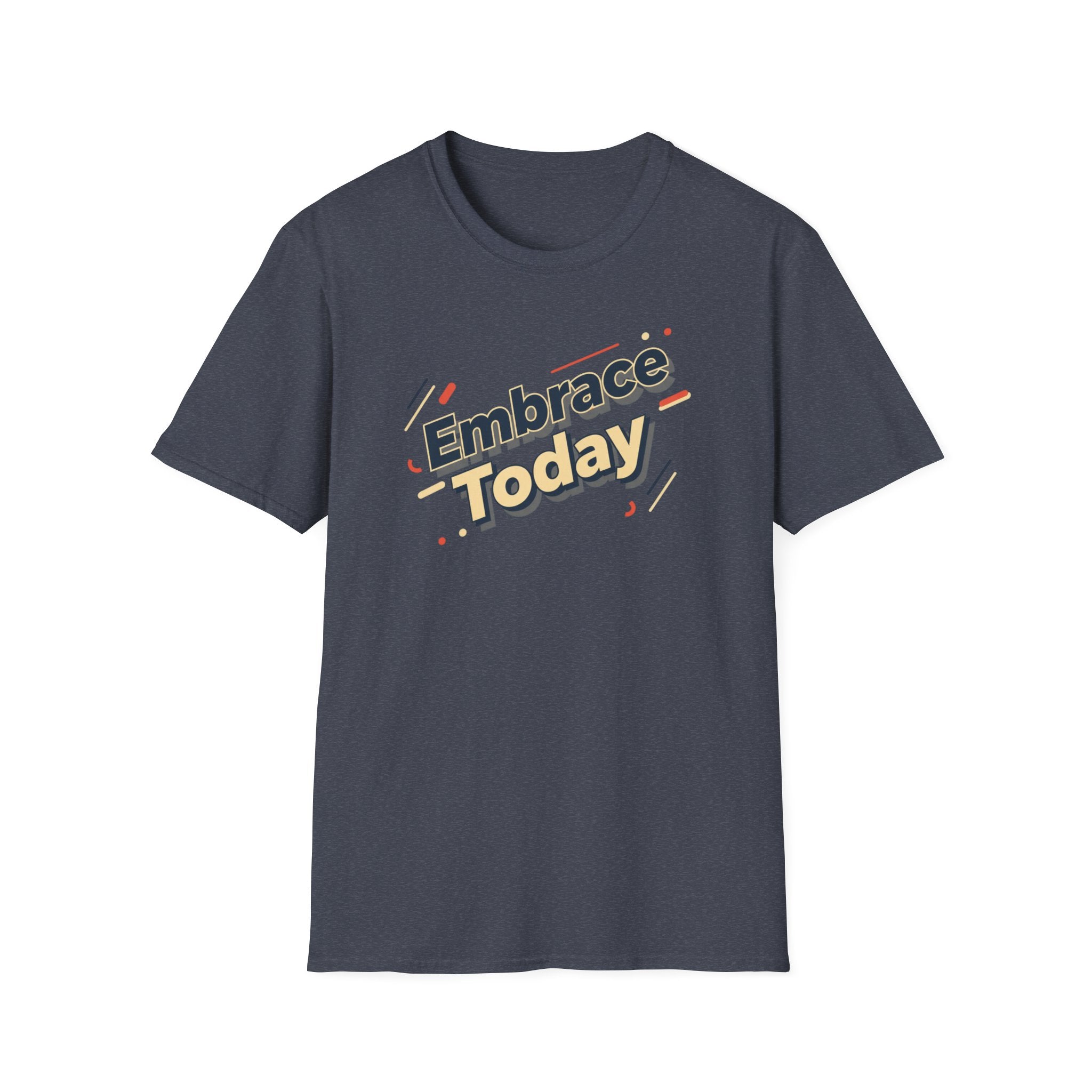 Embrace Today Tee | shadow typography shirt, 3D simple text