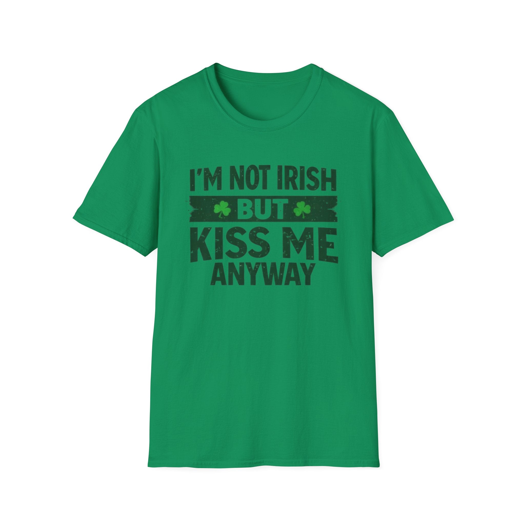 St. Patrick's Day T-Shirt — "I'm Not Irish But Kiss Me Anyway" — Funny Shamrock Graphic Tee