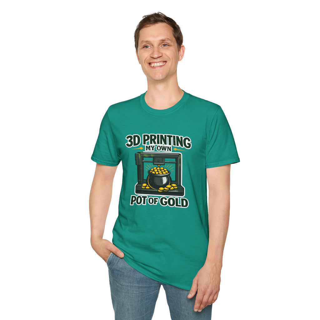 3D Printing My Pot of Gold T-Shirt | Funny Maker St. Patrick’s Day Tee | 3D Printer Shamrock Graphic