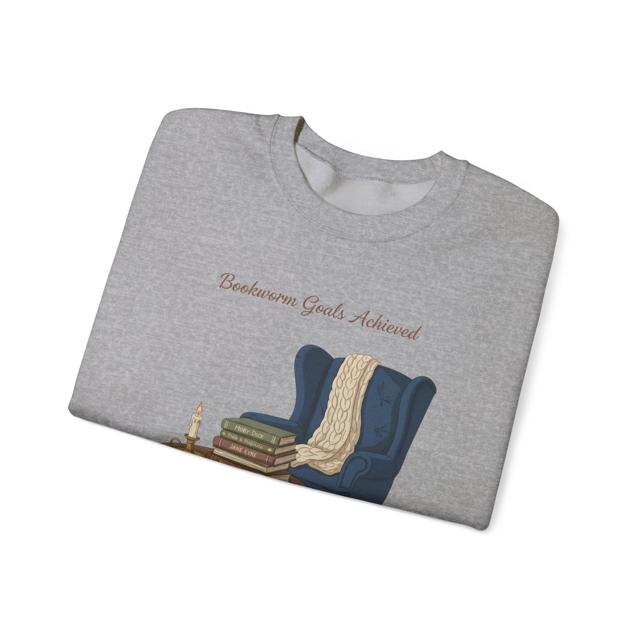 Bookworm Goals Achieved Sweatshirt | Reading Challenge, Cozy Library Vibes