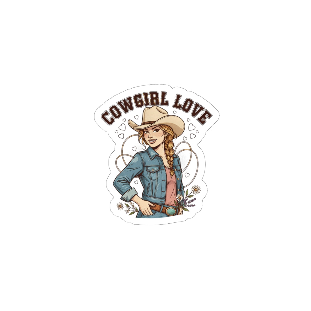 Cowgirl Love Sticker | Western Valentine, Boot Heart Cowgirl Sticker