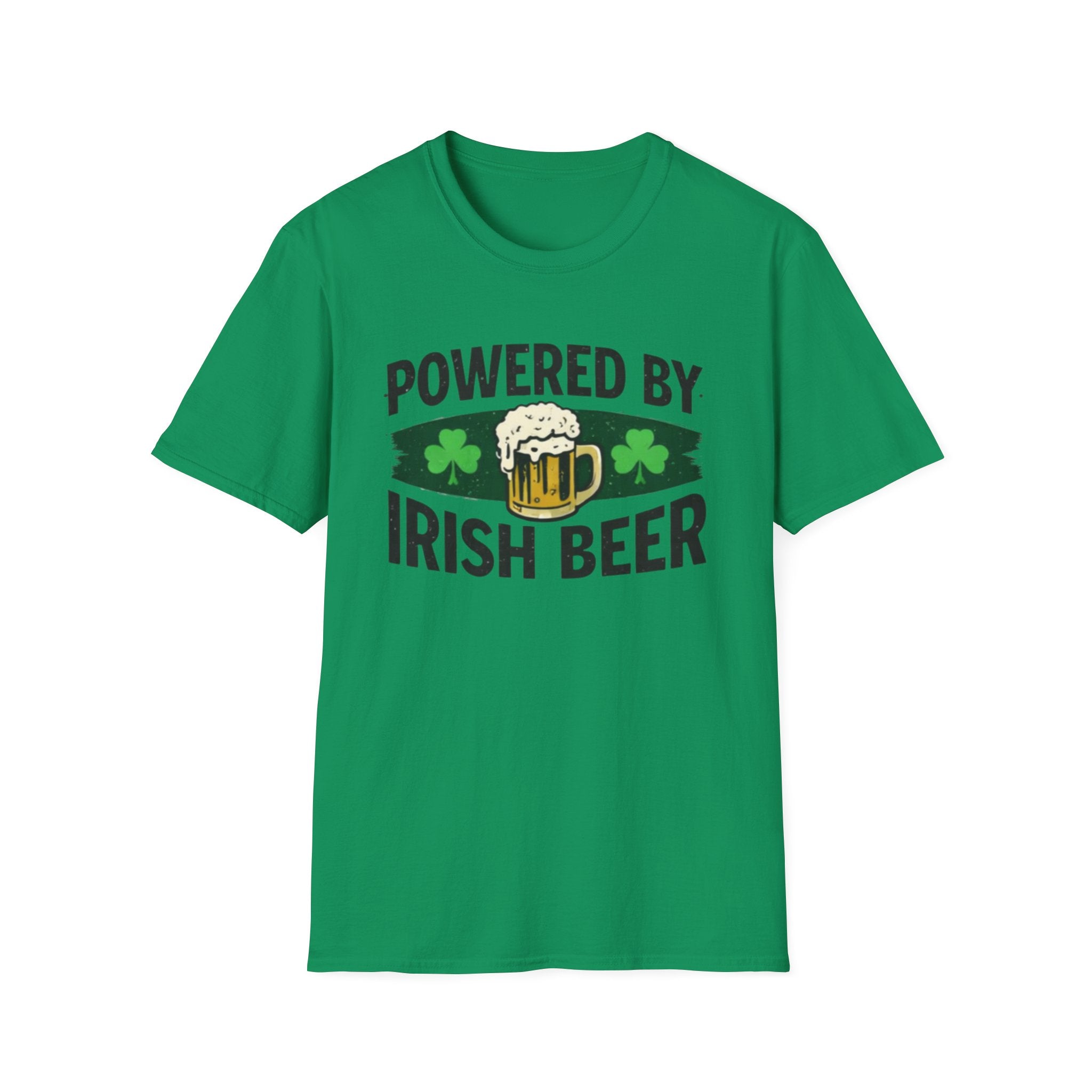 Powered By Irish Beer T-Shirt | Funny St. Patrick’s Day Beer Tee | Irish Pride Graphic Shirt