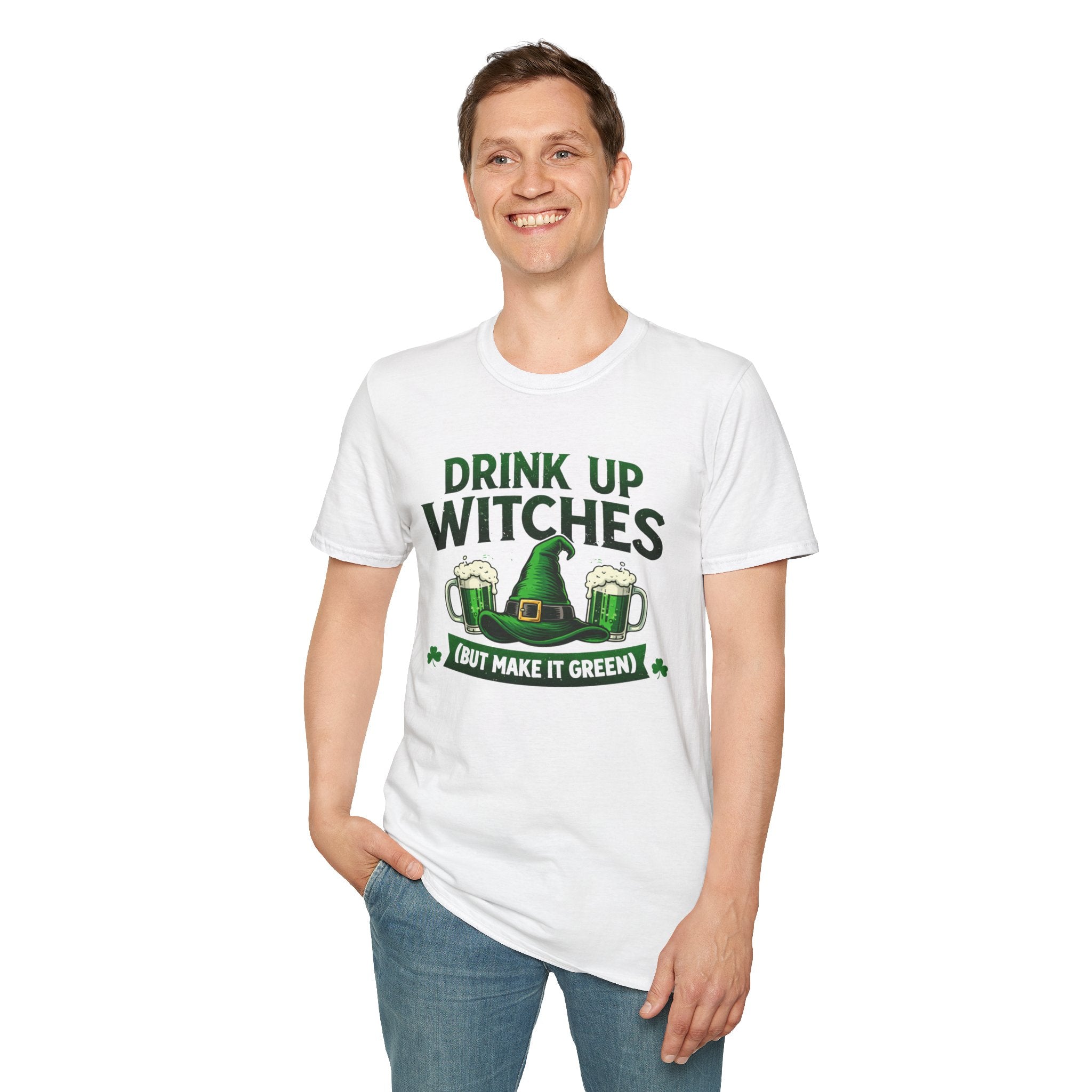 Drink Up Witches T-Shirt | Funny St. Patrick's Day Beer Tee | Witchy Green Potion Graphic Shirt