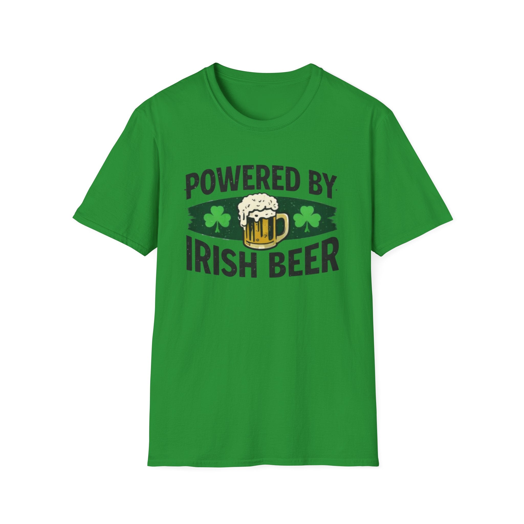 Powered By Irish Beer T-Shirt | Funny St. Patrick’s Day Beer Tee | Irish Pride Graphic Shirt