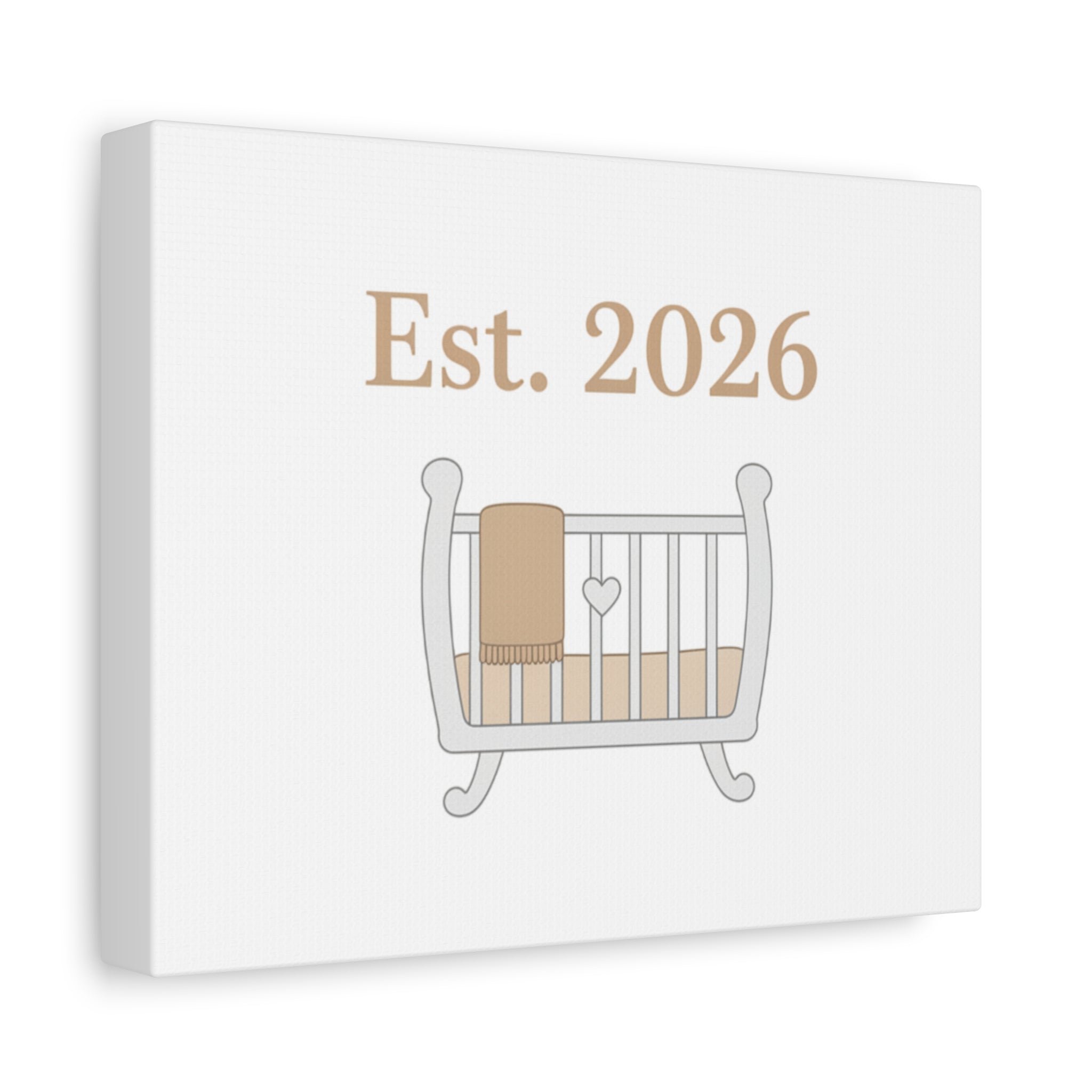Est. 2026 Crib Canvas | Nursery Wall Art, New Parent Keepsake