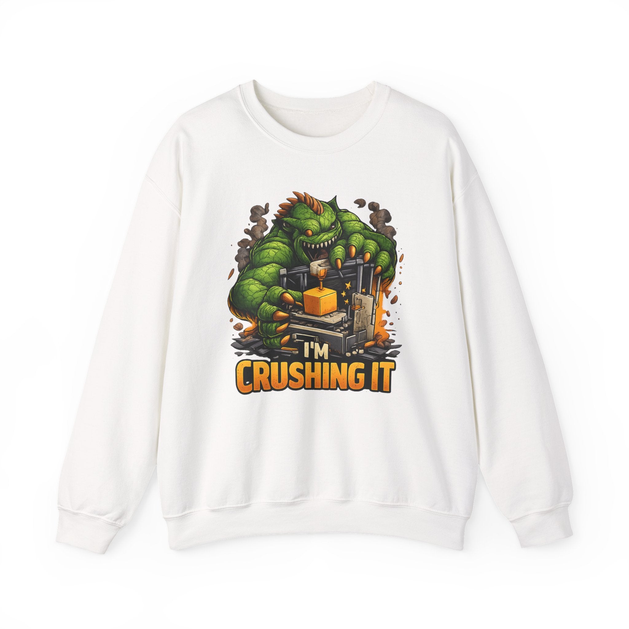3D Printer Monster Crushing It sweatshirt | I'm Crushing It 3D Printing Crewneck