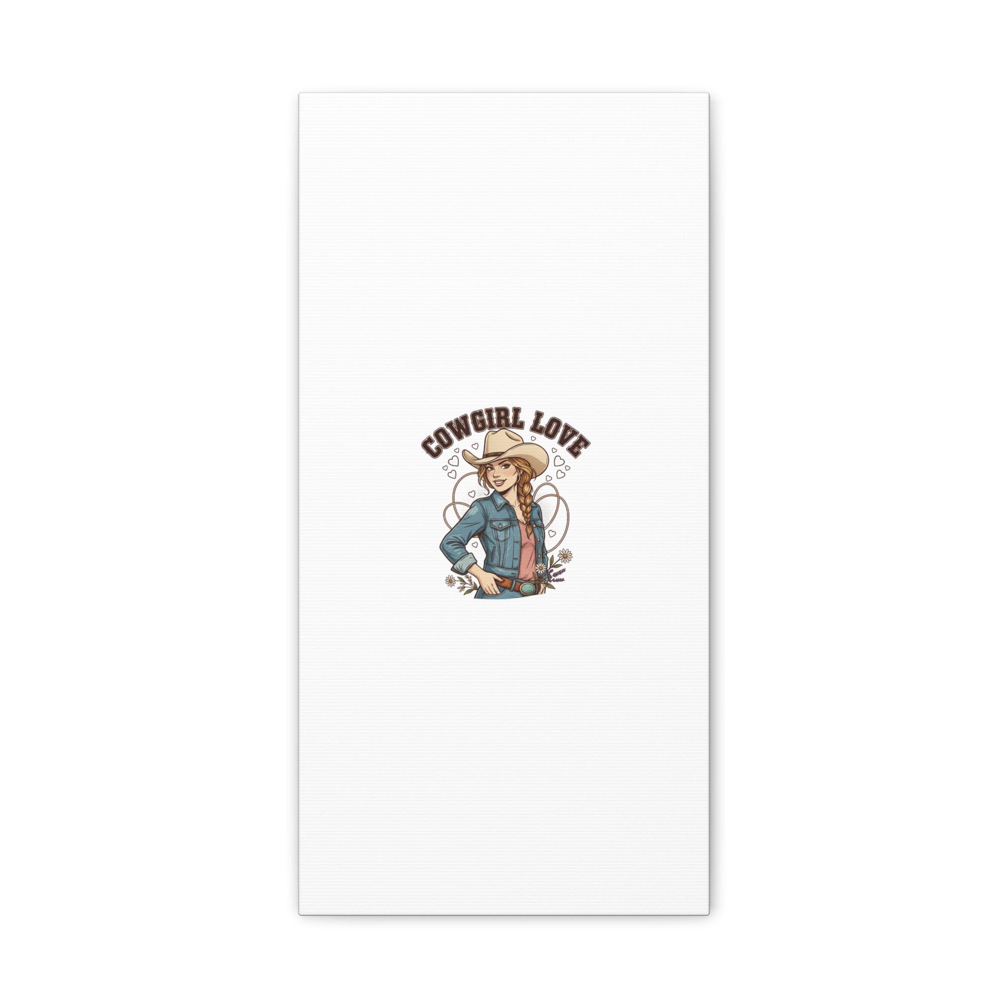 Cowgirl Love Canvas Print | Western Valentine, Boot Heart Art