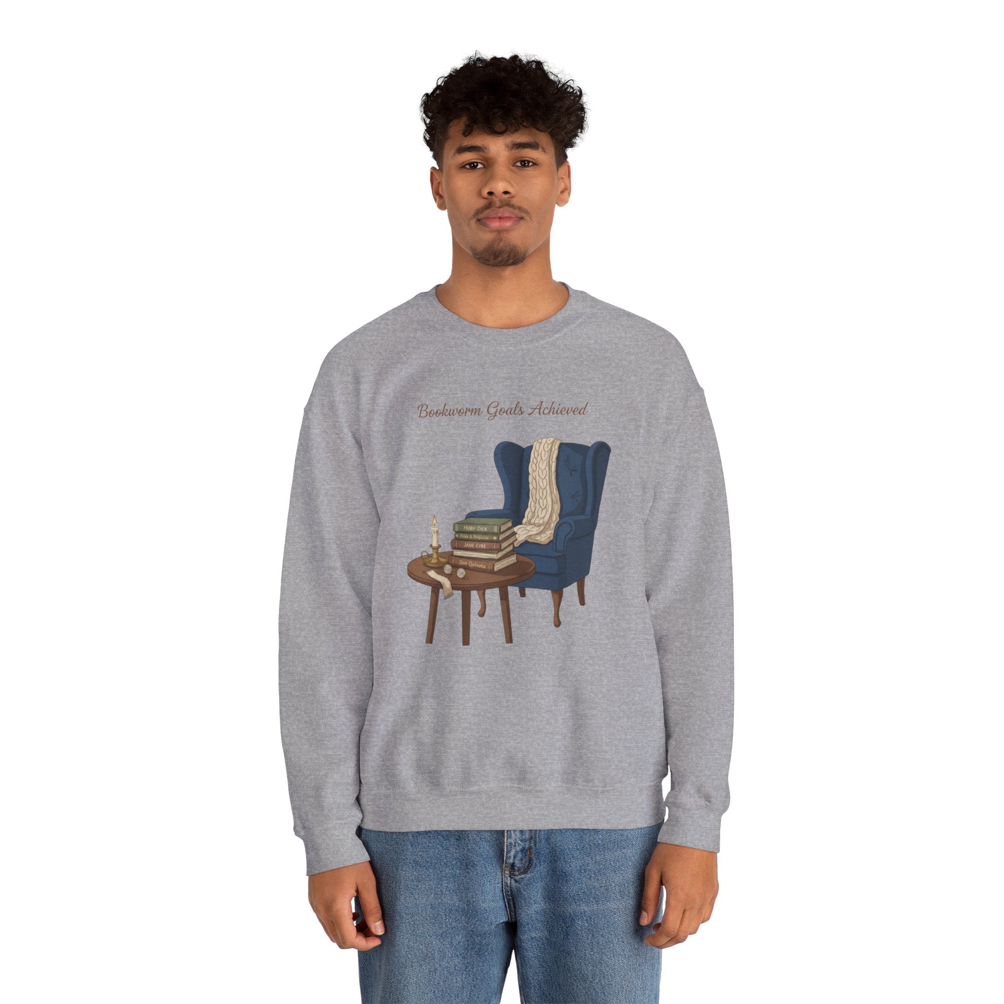 Bookworm Goals Achieved Sweatshirt | Reading Challenge, Cozy Library Vibes