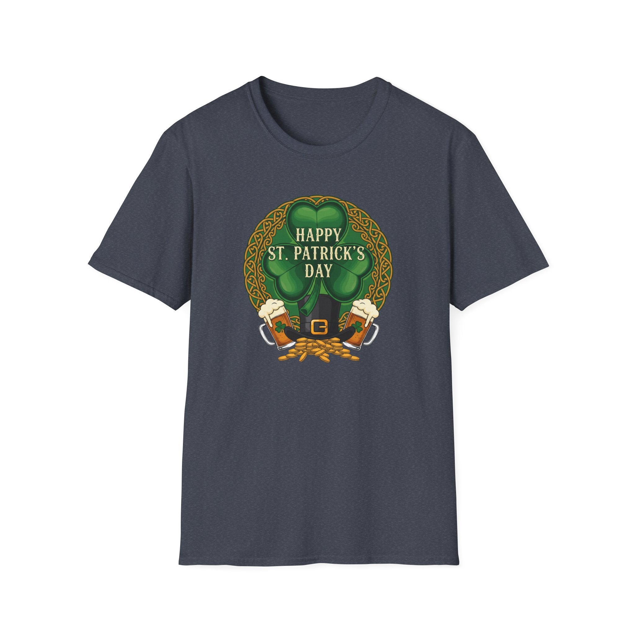 St. Patrick's Day T-Shirt — "Happy St. Patrick's Day" Leprechaun Beer Graphic