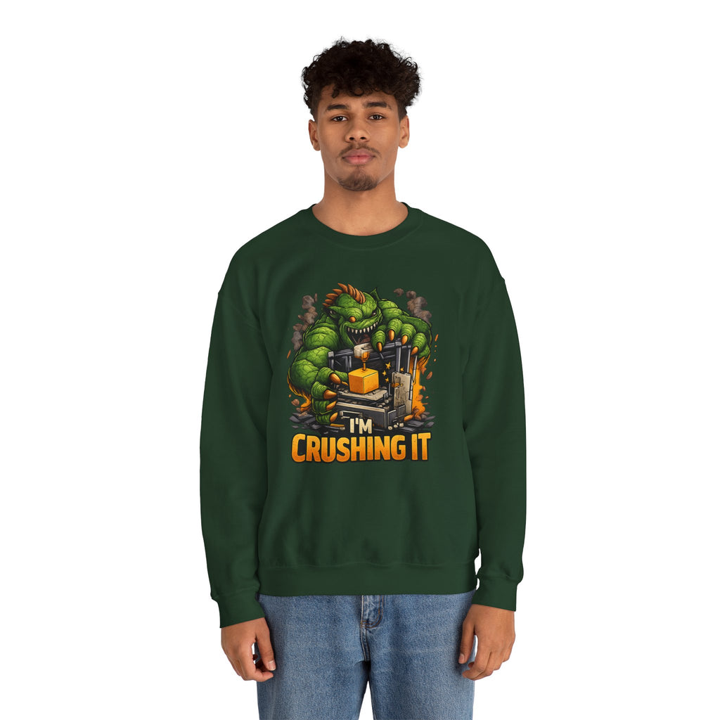 3D Printer Monster Crushing It sweatshirt | I'm Crushing It 3D Printing Crewneck