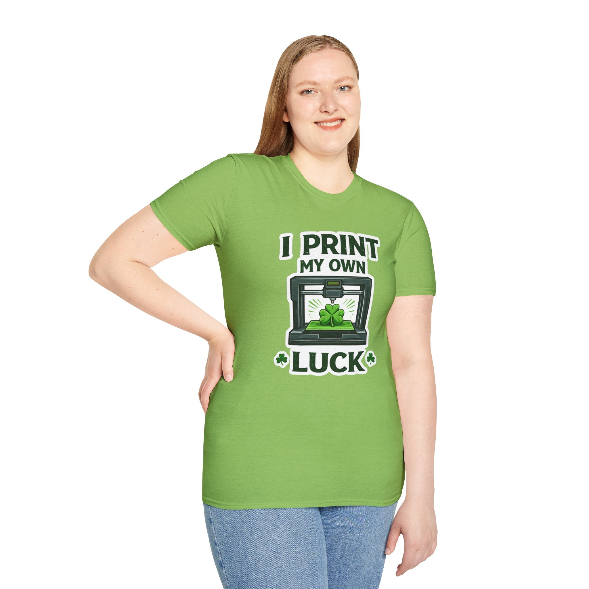 I Print My Own Luck St. Patrick's Day T-Shirt | Funny 3D Printing Maker Tee | Lucky Shamrock Graphic Shirt