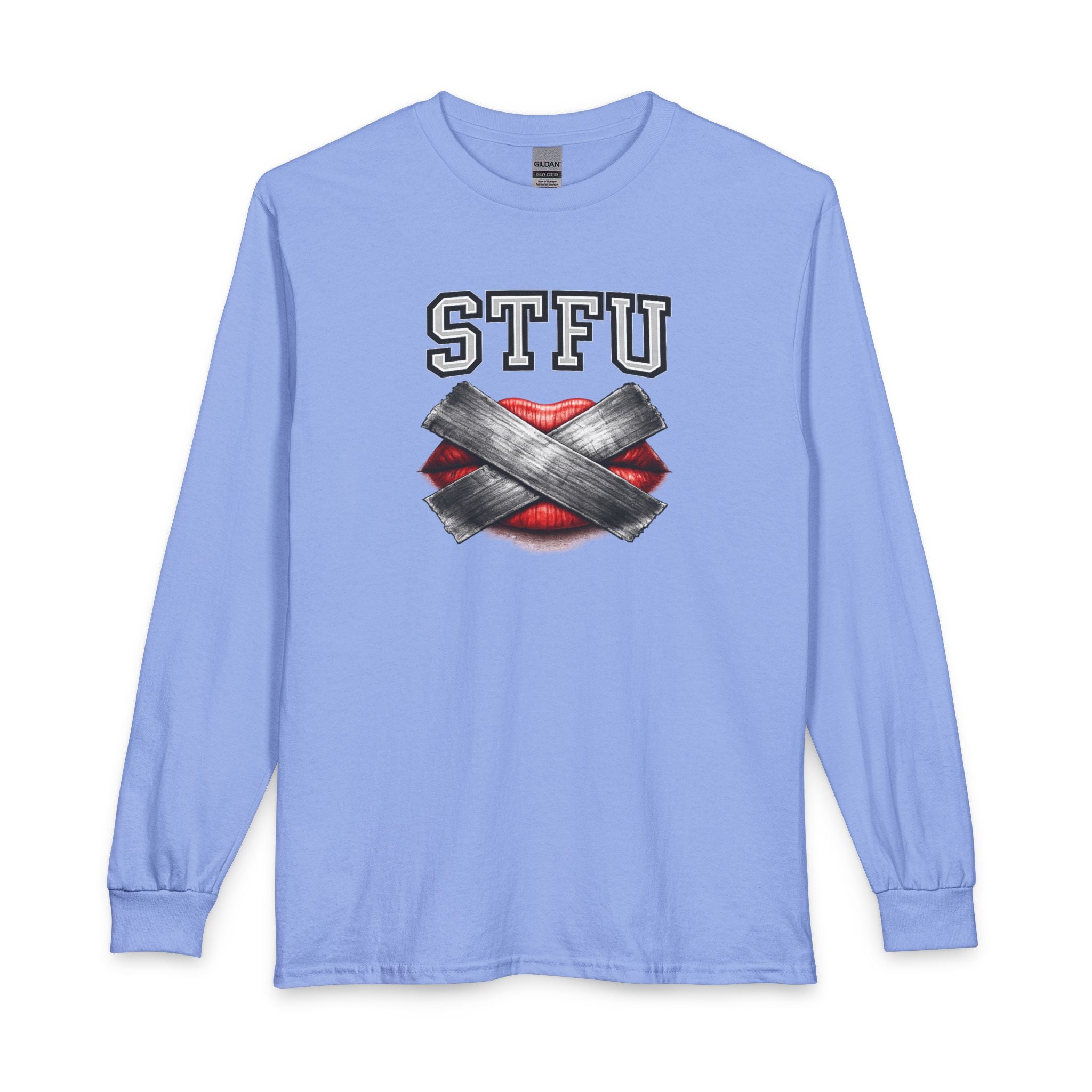 STFU Taped Lips Long Sleeve T-Shirt | Censored Graphic