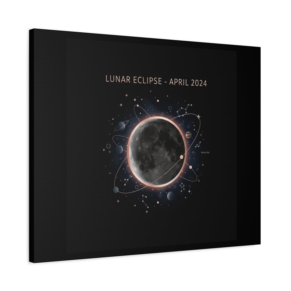 Lunar Eclipse April 2024 Canvas | eclipse decor, star map poster