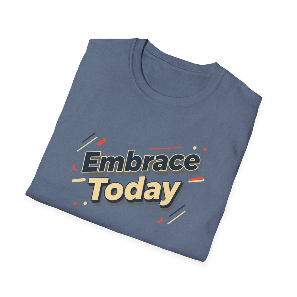 Embrace Today Tee | shadow typography shirt, 3D simple text