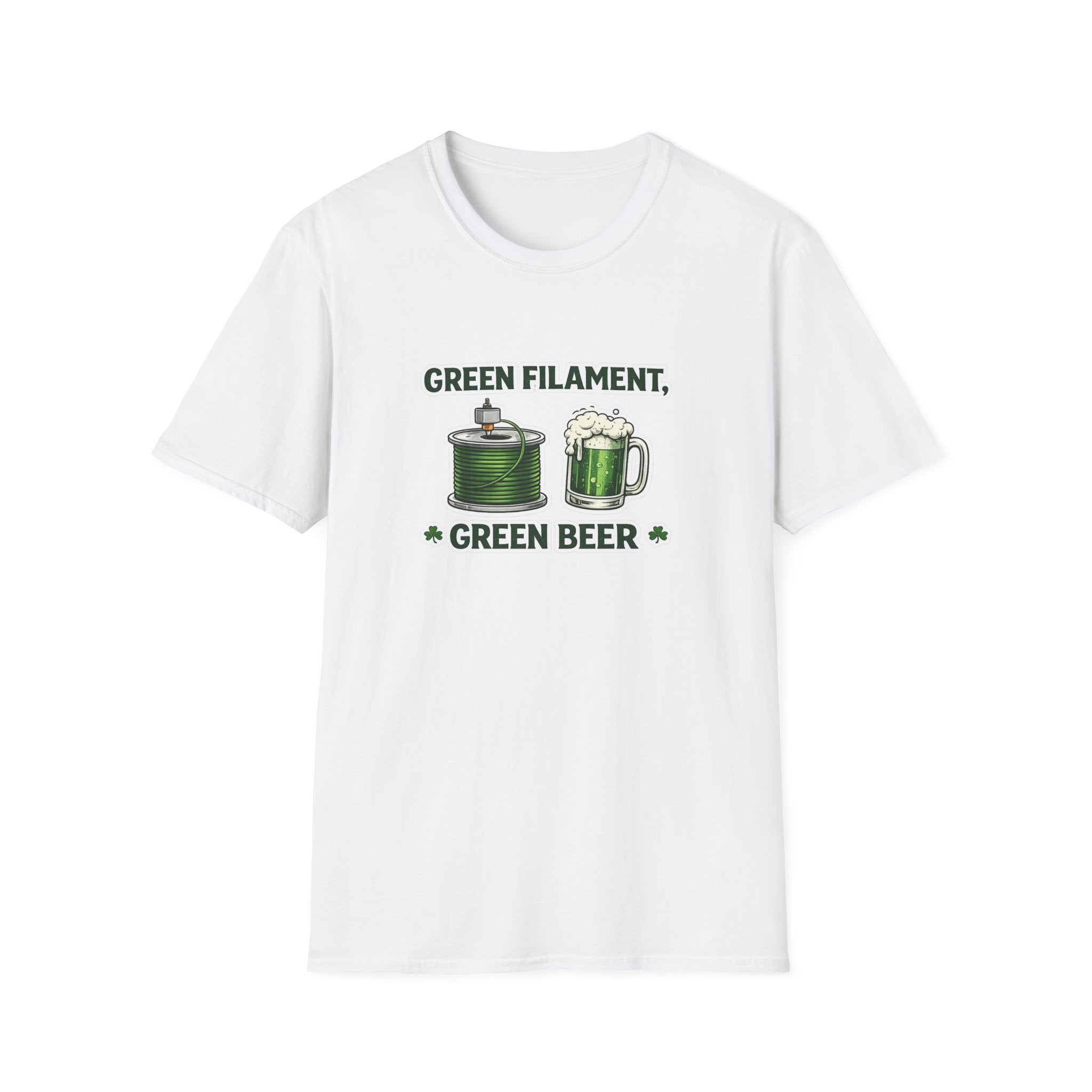 St. Patrick's Day 3D Printing T-Shirt - Green Filament & Green Beer - Funny Maker Holiday Tee