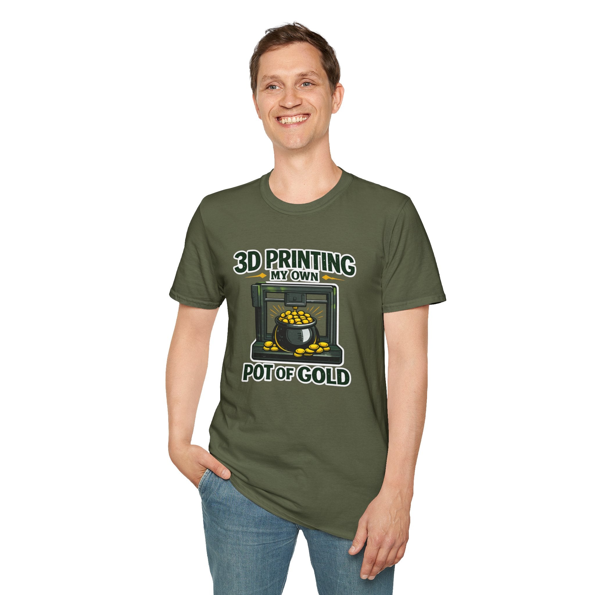3D Printing My Pot of Gold T-Shirt | Funny Maker St. Patrick’s Day Tee | 3D Printer Shamrock Graphic
